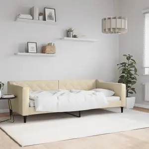 vidaXL Lit de repos crème 90x200 cm tissu pas cher