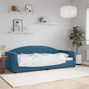 vidaXL Vidaxl Lit De Repos Bleu 90x200 Cm Velours pas cher