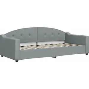 Lit de repos sans matelas gris clair 90x200 cm tissu Vidaxl Gris clair pas cher