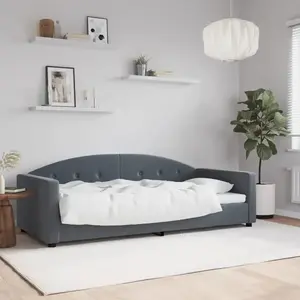vidaXL Lit de repos gris foncé 90x190 cm velours pas cher