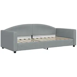 vidaXL Lit de repos gris clair 90x200 cm Tissu pas cher