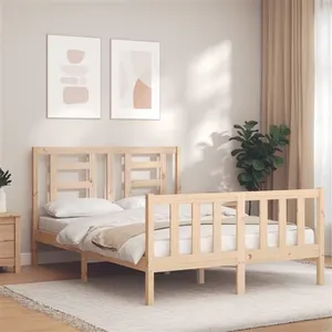 Comparateur de prix : vidaXL Cadre de lit avec tête de lit 140x200 cm bois massif