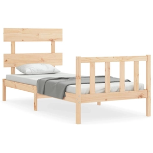 vidaXL Cadre de lit avec tête de lit 140x200 cm bois massif pas cher