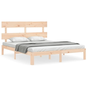 vidaXL Cadre de lit avec tête de lit 160x200 cm bois massif pas cher