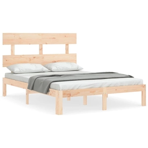 vidaXL Cadre de lit avec tête de lit 140x200 cm bois massif pas cher