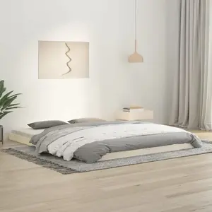 vidaXL Cadre de lit blanc 160x200 cm bois de pin massif pas cher