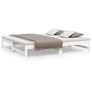 823420  vidaXL Lit coulissant Blanc 2x(75x190) cm Bois de pin massif pas cher