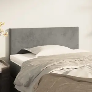 vidaXL Tête de lit gris clair 100x5x78/88 cm velours pas cher