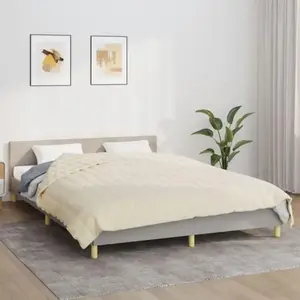 vidaXL Couverture lestée Crème clair 200x225 cm 13 kg Tissu pas cher