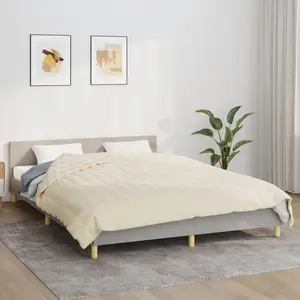 Comparateur de prix : vidaXL Couverture lestée Crème clair 220x235 cm 11 kg Tissu
