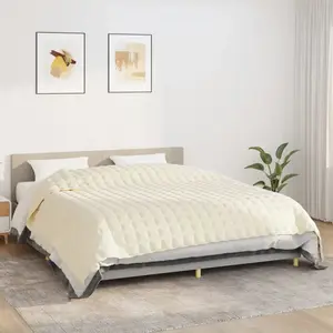 Comparateur de prix : vidaXL Couverture lestée Crème clair 235x290 cm 11 kg Tissu