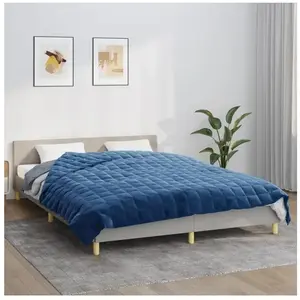 Comparateur de prix : vidaXL Couverture lestée Bleu 220x235 cm 15 kg Tissu