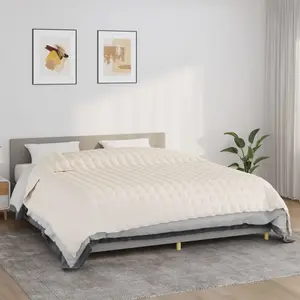Comparateur de prix : vidaXL Couverture lestée Crème clair 220x260 cm 11 kg Tissu