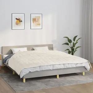 vidaXL Couverture lestée Crème clair 155x220 cm 7 kg Tissu pas cher