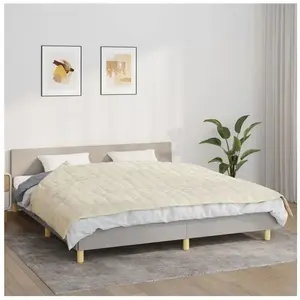 Comparateur de prix : vidaXL Couverture lestée Crème clair 155x220 cm 7 kg Tissu