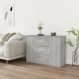 vidaXL Buffet Sonoma gris 91x29,5x65 cm Bois d'ingénierie pas cher