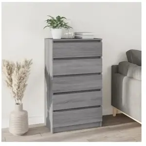vidaXL Commode Sonoma gris 60x36x103 cm Bois d'ingénierie pas cher