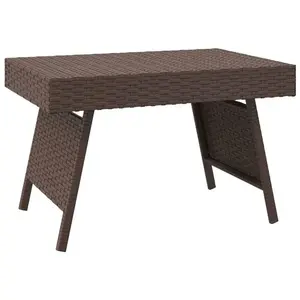 Comparateur de prix : vidaXL Table d'appoint pliable marron 60x40x38 cm résine tressée