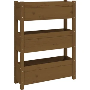 vidaXL Jardinière Marron miel 77x25x104,5 cm Bois massif de pin pas cher