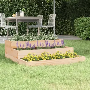 vidaXL Jardinière 78x78x27 cm Bois massif de pin pas cher