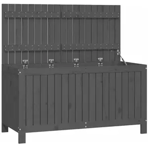 vidaXL Boîte de rangement de jardin Gris 121x55x64 cm Bois de pin pas cher