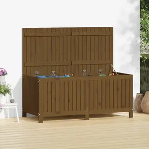 Comparateur de prix : vidaXL Boîte de rangement de jardin Marron miel 147x68x64 cm Bois pin