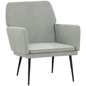 vidaXL Fauteuil Gris clair 62x79x79 cm Velours pas cher