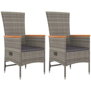 vidaXL Chaises de jardin inclinables coussins lot de 2 Résine tressée pas cher