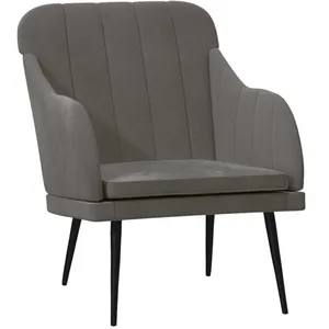 vidaXL Fauteuil Gris foncé 63x76x80 cm Velours pas cher