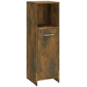 Comparateur de prix : vidaXL Armoire de bain Chêne fumé 30x30x95 cm Bois d'ingénierie