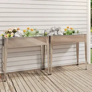 vidaXL Jardinières 2 pcs Acier galvanisé pas cher