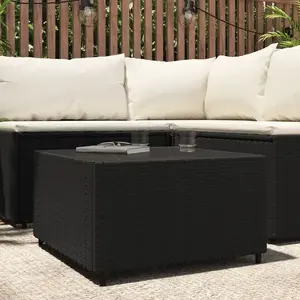 Comparateur de prix : vidaXL Table basse de jardin Carré Noir 50x50x30 cm Résine tressée