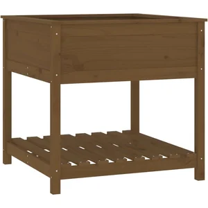 vidaXL Jardinière avec étagère Marron miel 82,5x82,5x81 cm Bois de pin pas cher