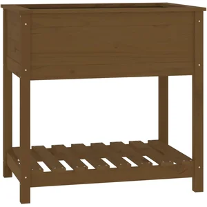 vidaXL Jardinière avec étagère Marron miel 82,5x54x81 cm Bois de pin pas cher