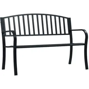 vidaXL Banc de jardin Noir 120 cm Acier pas cher