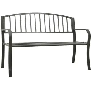 vidaXL Banc de jardin Gris 120 cm Acier pas cher