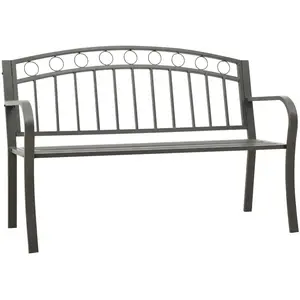 vidaXL Banc de jardin Gris 120 cm Acier pas cher