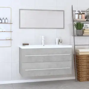 vidaXL Ensemble de meubles de salle de bain 3 pcs Gris béton pas cher