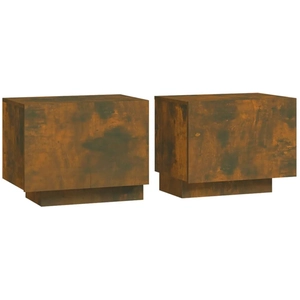 vidaXL Table de chevet Chêne fumé 100x35x40 cm Bois d'ingénierie pas cher
