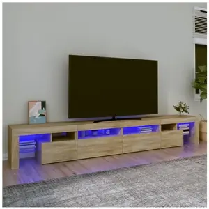 Comparateur de prix : vidaXL Meuble TV avec lumières LED Chêne sonoma 260x36,5x40 cm