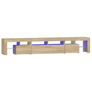 Comparateur de prix : vidaXL Meuble TV avec lumières LED Chêne sonoma 230x36,5x40 cm