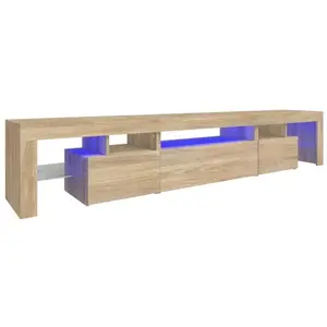 Comparateur de prix : vidaXL Meuble TV avec lumières LED Chêne sonoma 215x36,5x40 cm
