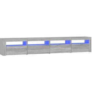 Comparateur de prix : vidaXL Meuble TV avec lumières LED Sonoma gris 240x35x40 cm