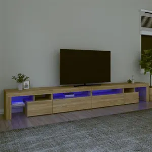 Comparateur de prix : vidaXL Meuble TV avec lumières LED Chêne sonoma 290x36,5x40 cm