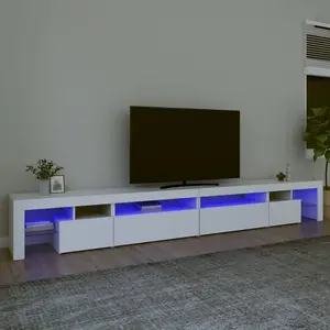 Comparateur de prix : vidaXL Meuble TV avec lumières LED Blanc 290x36,5x40 cm