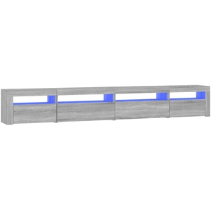 vidaXL Meuble TV avec lumières LED Sonoma gris 270x35x40 cm pas cher
