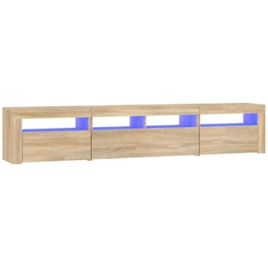 Comparateur de prix : vidaXL Meuble TV avec lumières LED Chêne sonoma 210x35x40 cm