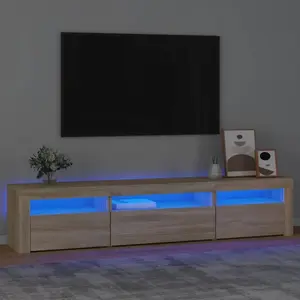 Comparateur de prix : vidaXL Meuble TV avec lumières LED Chêne sonoma 195x35x40 cm