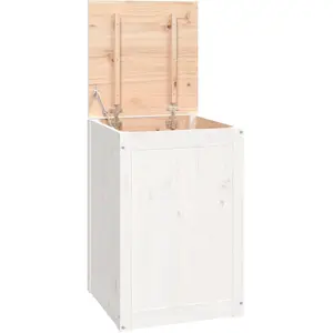 Comparateur de prix : vidaXL Boîte à linge Blanc 44x44x66 cm Bois massif de pin