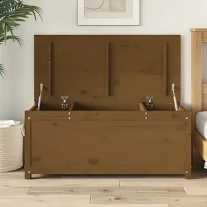 Comparateur de prix : vidaXL Boîte de rangement Marron miel 110x50x45,5cm Bois massif de pin